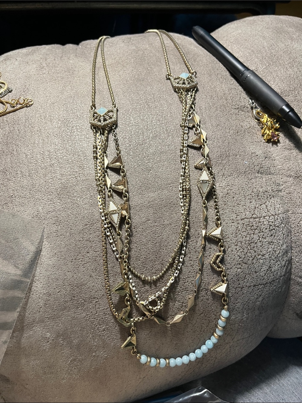 Isabel Chloe Multi-Strand Gold-Tone Beaded Women's - Brand Unknown 1735